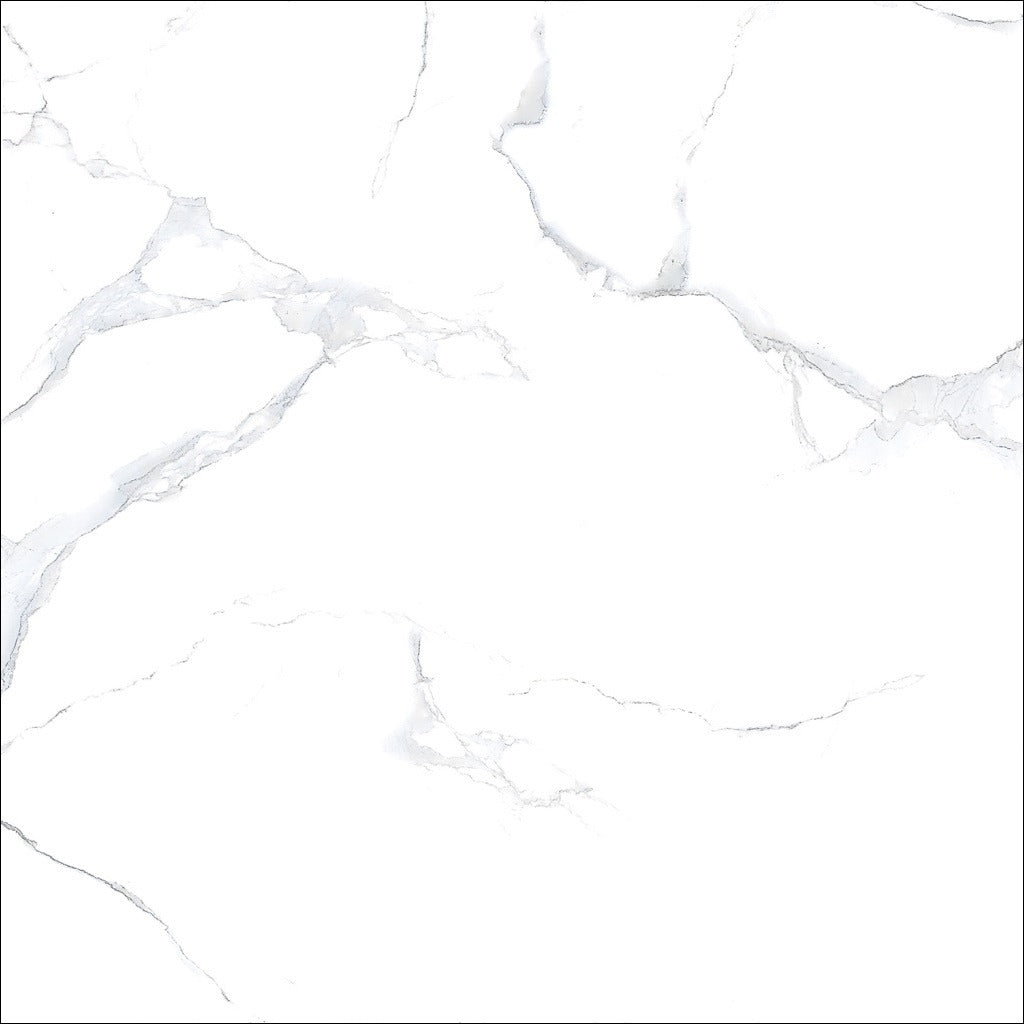 Alpine White Marble Gloss Tiles 600x600
