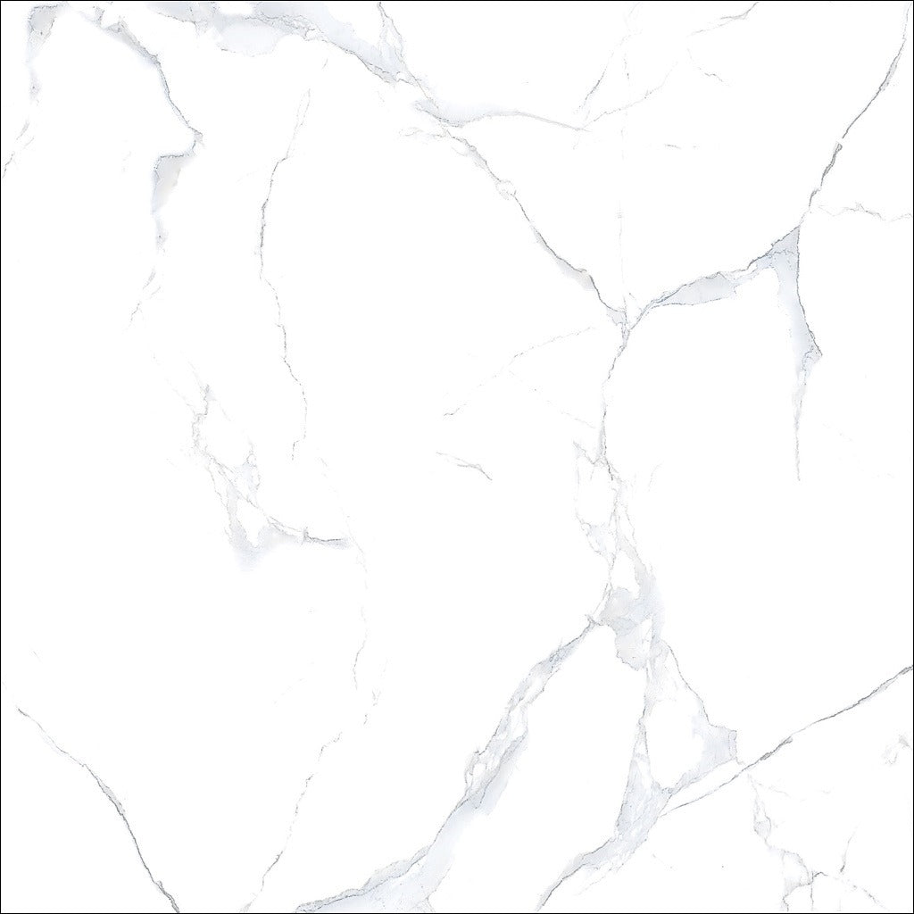 Alpine White Marble Gloss Tiles 600x600