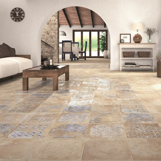 Antigua Beige Country Tiles - Room Setting
