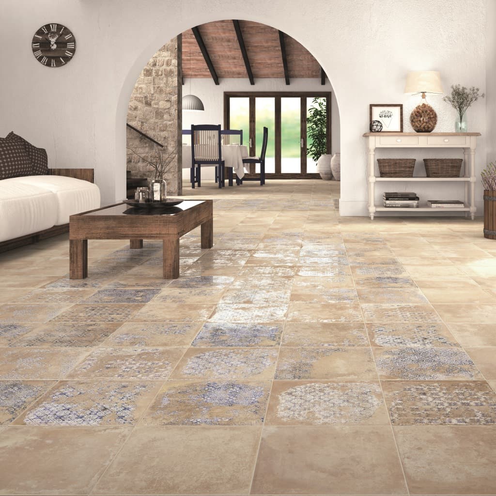 Antigua Beige Country Tiles - Room Setting