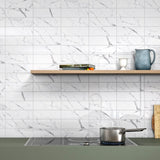 Apollo White Marble Metro Tiles