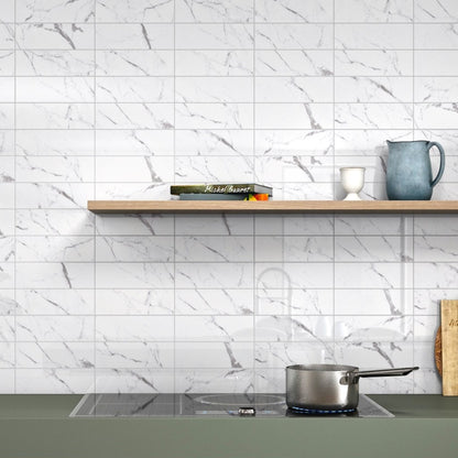 Apollo White Marble Metro Tiles
