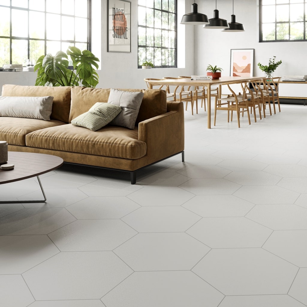 Argoses White Sparkle Floor Tiles