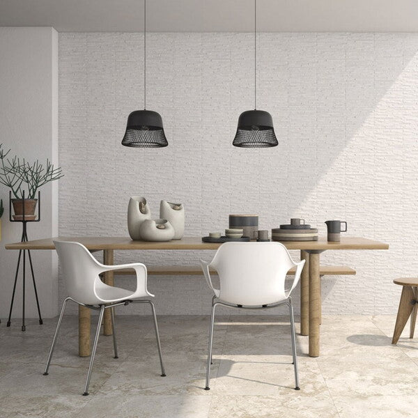 Cut Sample: Aspen White Split Face Porcelain Tiles