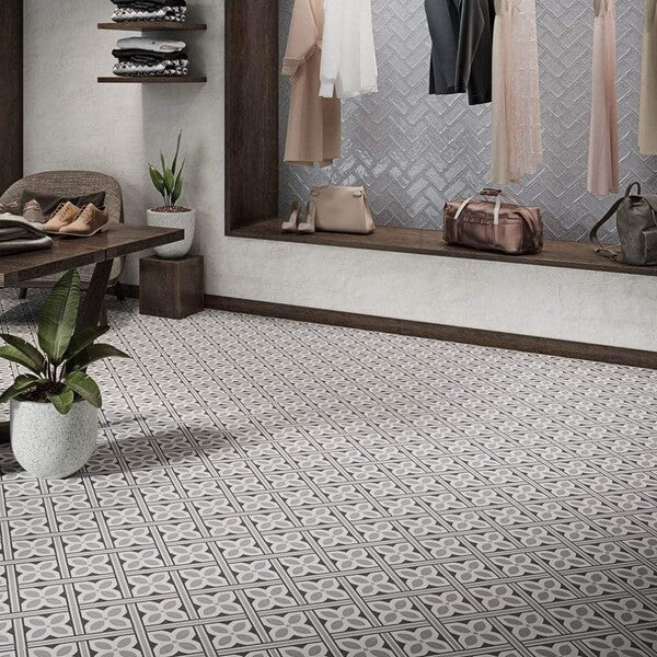 Atenea Grey and White Tiles - Matt