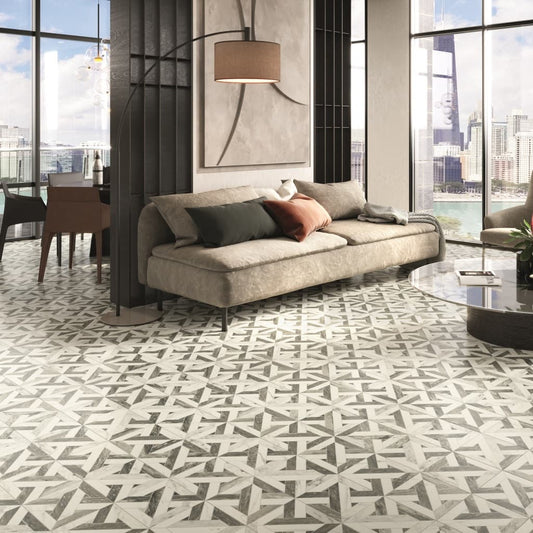 Avalon Black and White Pattern Tile
