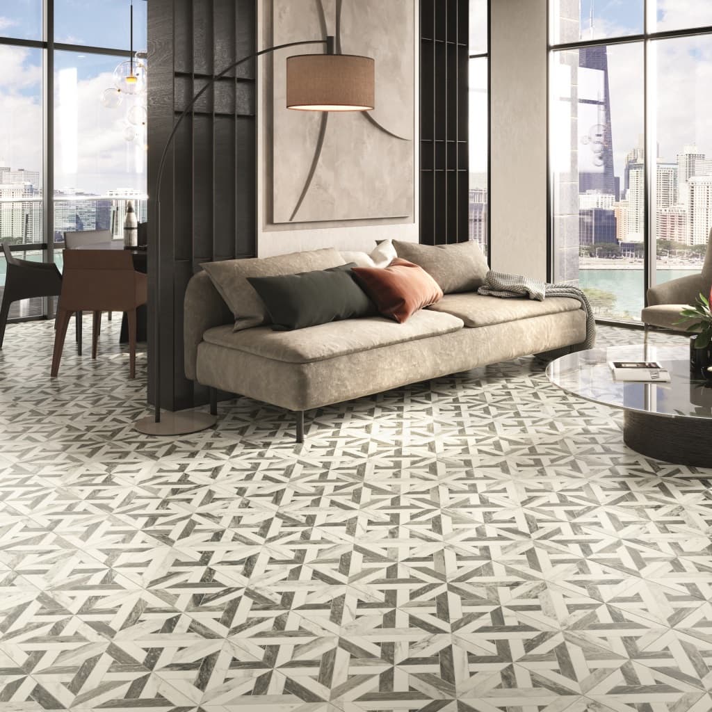 Avalon Black and White Pattern Tile