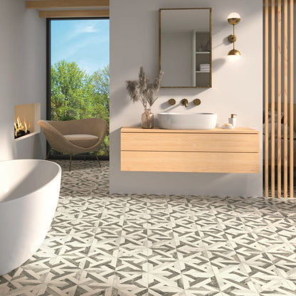 Avalon Black and White Pattern Tile