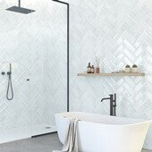 Cut Sample: Avila Pale Grey Metro Tiles - Flat Brick Tiles