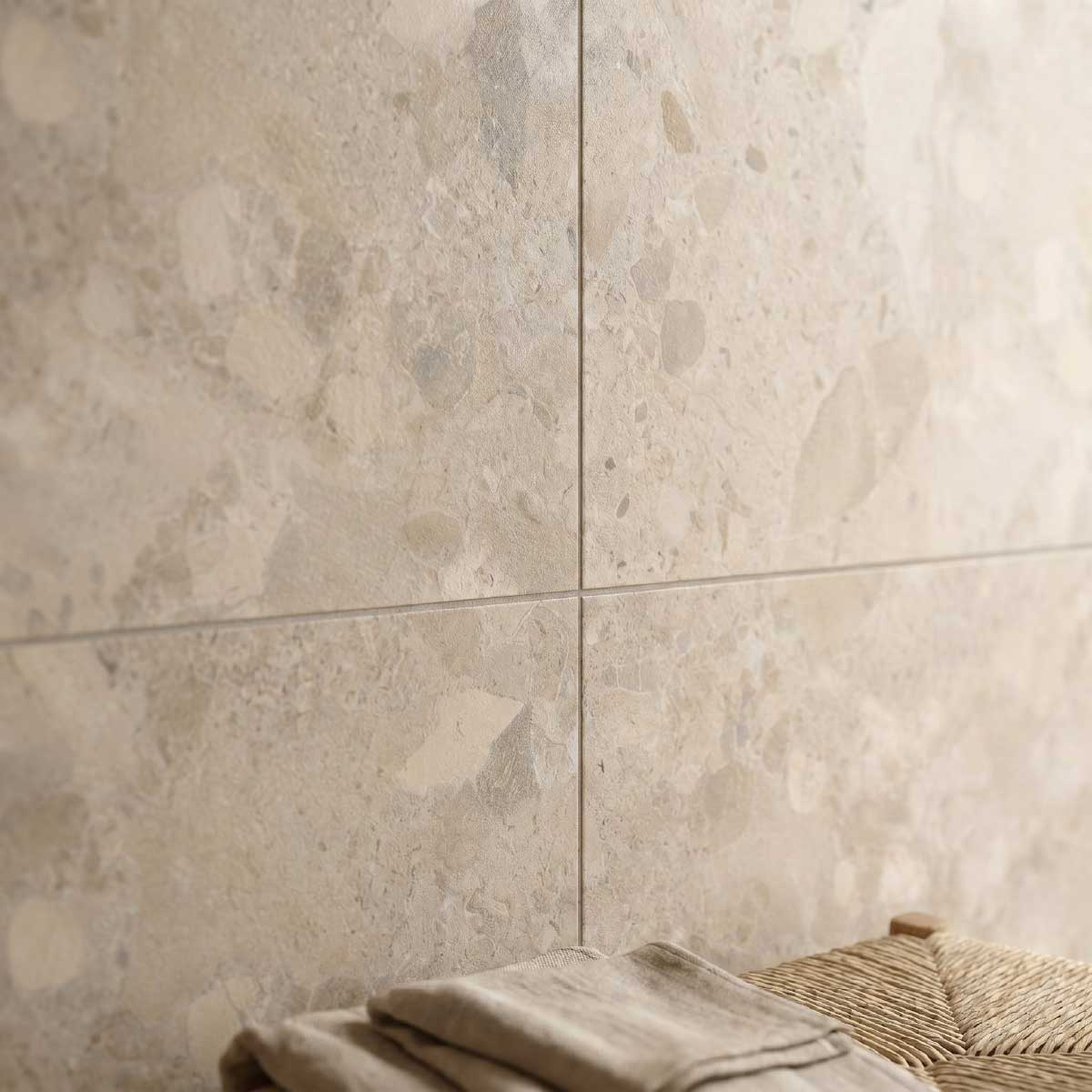 Positano Cream Stone Effect Porcelain Floor Tiles
