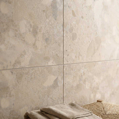 Positano Cream Stone Effect Porcelain Floor Tiles