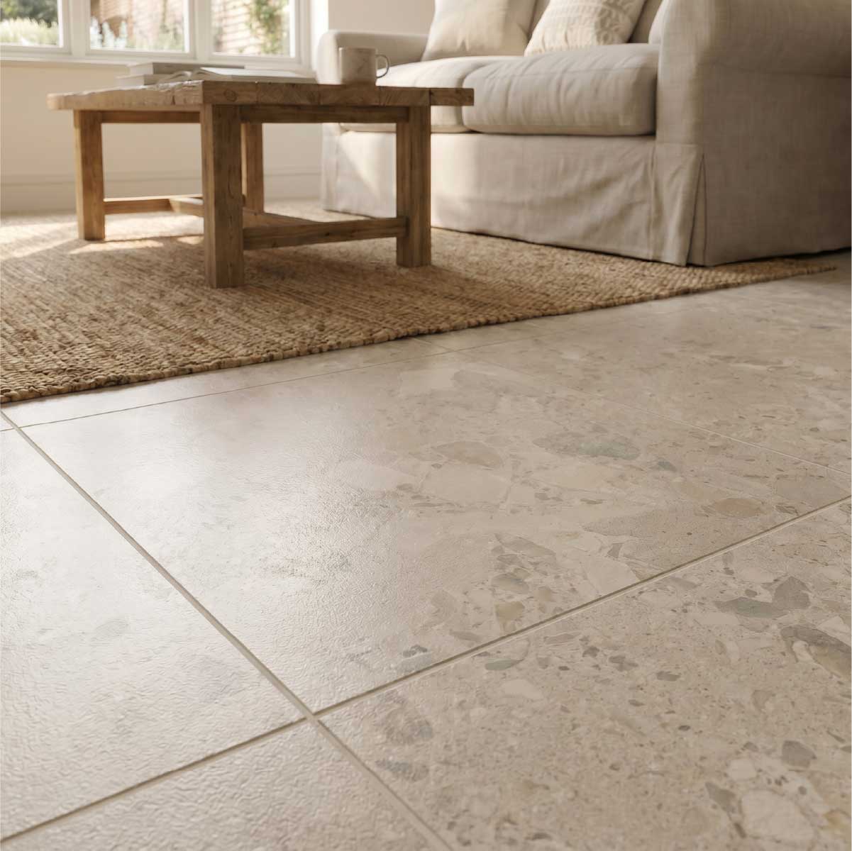 Positano Cream Stone Effect Porcelain Floor Tiles