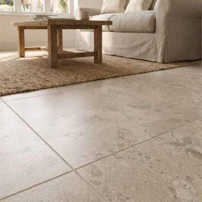Positano Cream Stone Effect Porcelain Floor Tiles