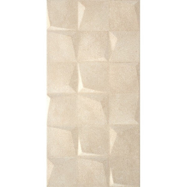 Baku Cream Geometric Cube Tiles