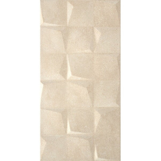 Baku Cream Geometric Cube Tiles