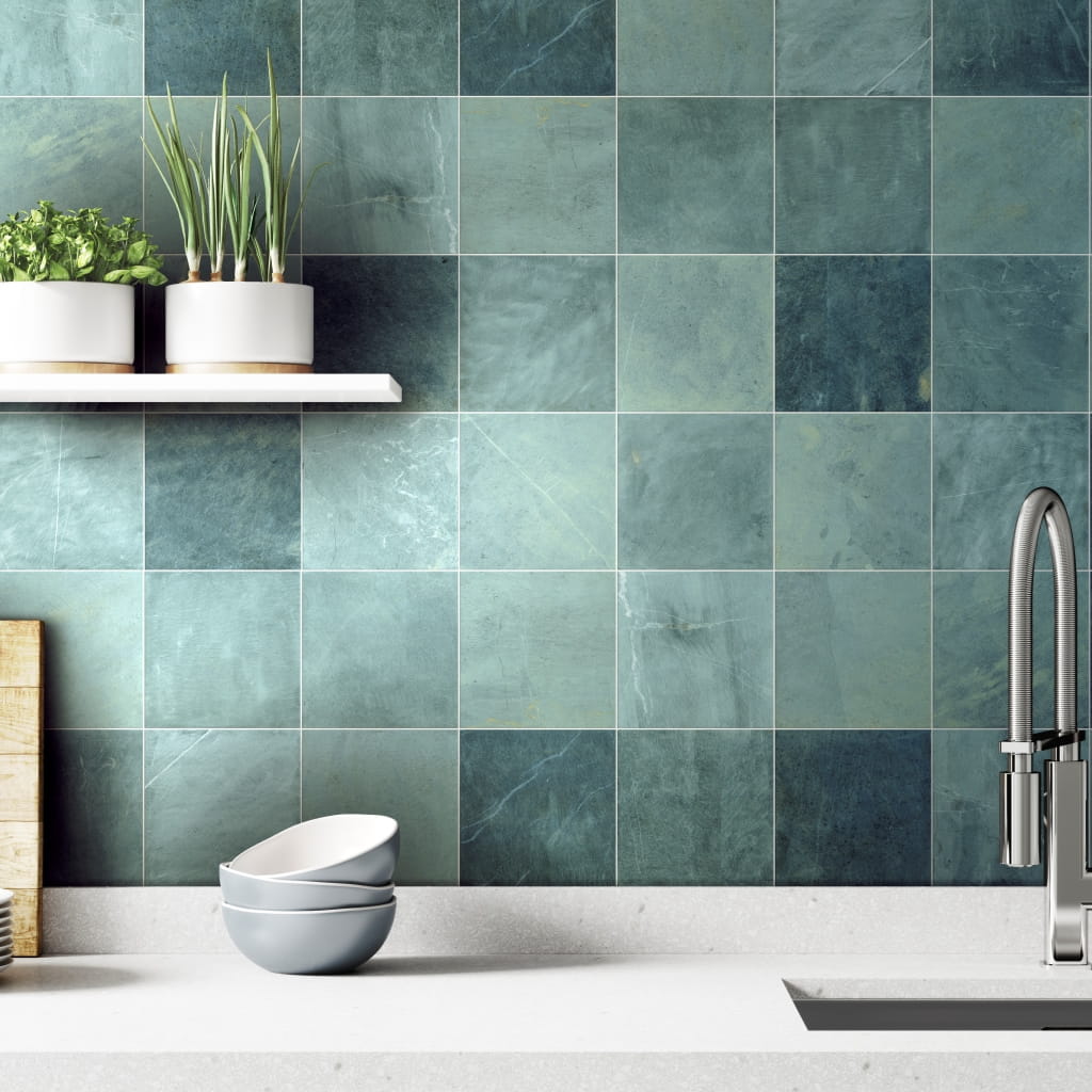 Bali Teal Bathroom and Kitchen Tiles - Room Setting