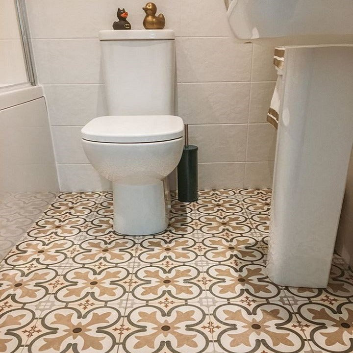 Boulevard Grey and Beige Patterned Floor Tiles