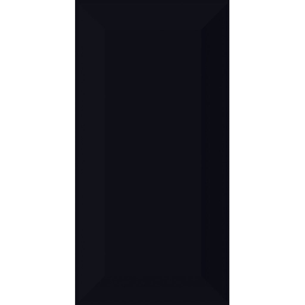 Bevelled Mini Black Ceramic Tiles - Gloss