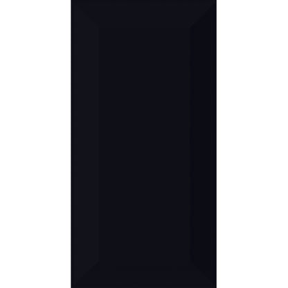 Bevelled Mini Black Ceramic Tiles - Gloss