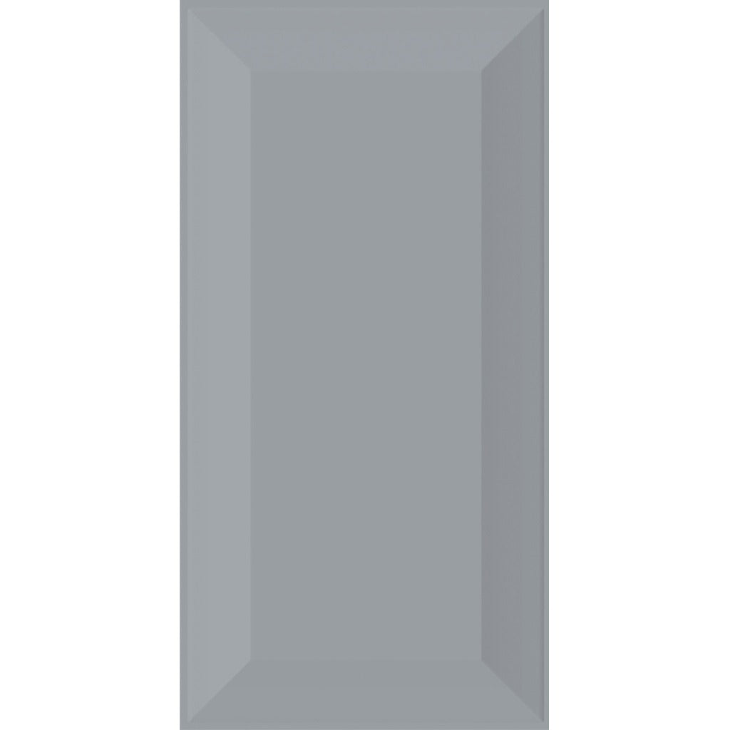 Bevelled Mini Metro Grey Wall Tiles - Gloss