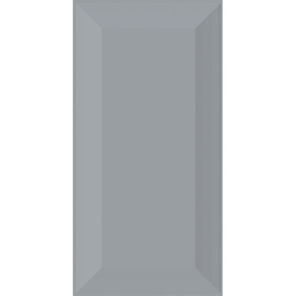 Bevelled Mini Metro Grey Wall Tiles - Gloss