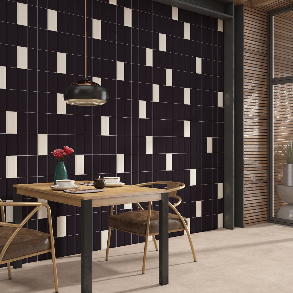 Bevelled Mini Metro Ivory Pearl White Tiles