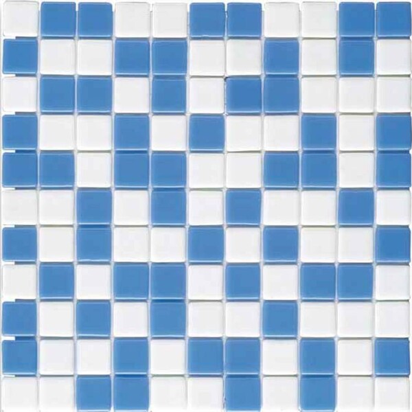 Blue and White Mosaic Tiles