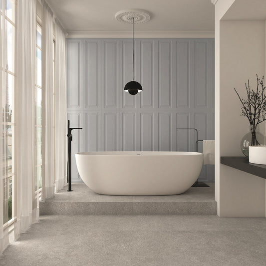 Boiserie Light Blue Wall Panelling