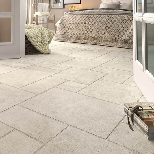 Brittany Modular White Stone Effect Floor Tiles