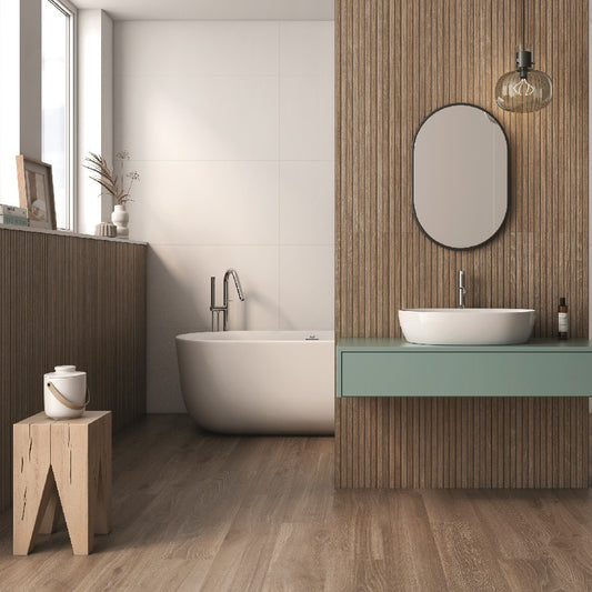Borneo Slatted Oak Wall Panels