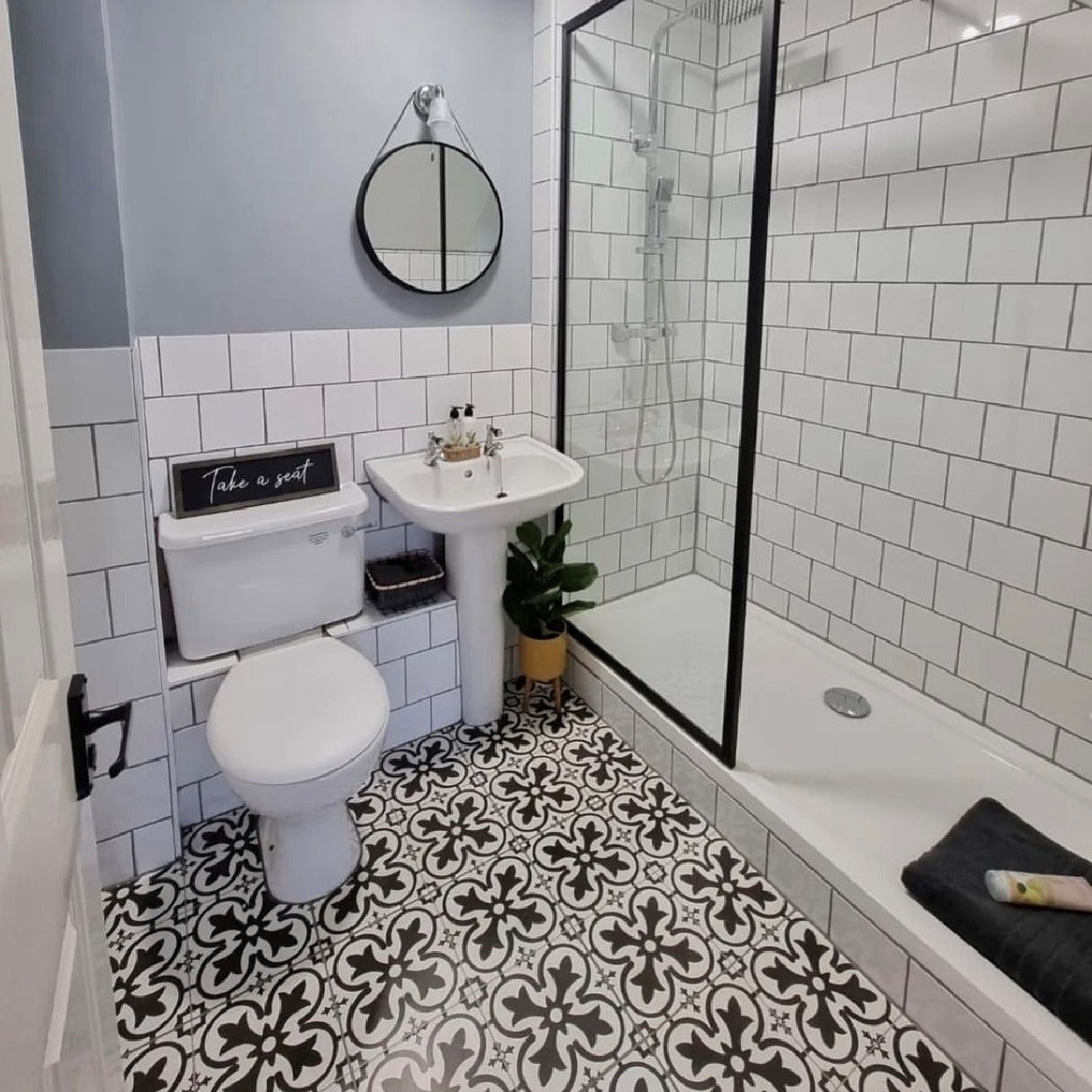 Boulevard Black and White Ceramic Floor Tiles