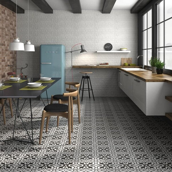 Boulevard Black and White Ceramic Floor Tiles