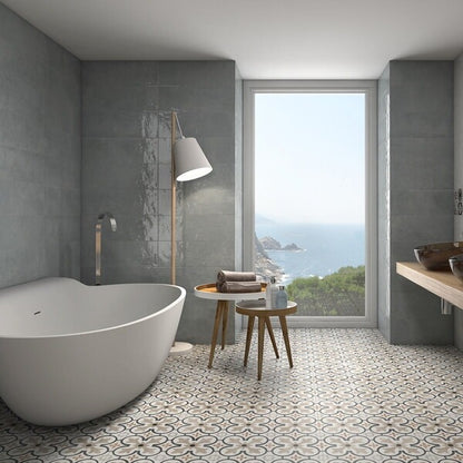 Boulevard Grey and Beige Patterned Floor Tiles