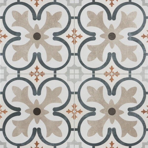 Boulevard Grey and Beige Patterned Floor Tiles