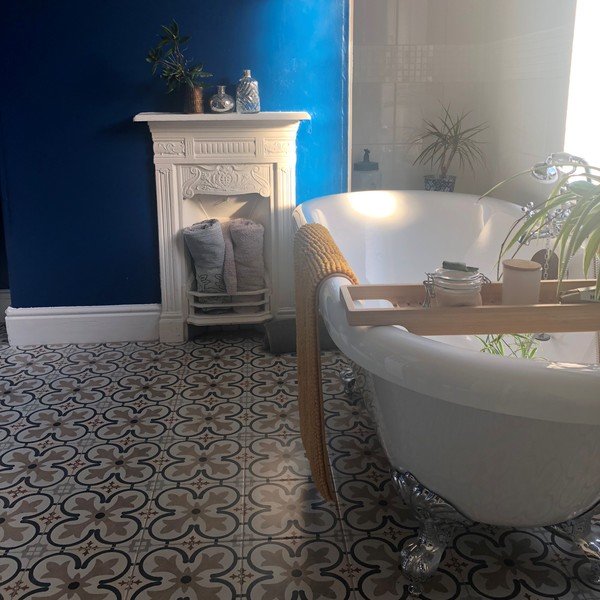 Boulevard Grey and Beige Patterned Floor Tiles