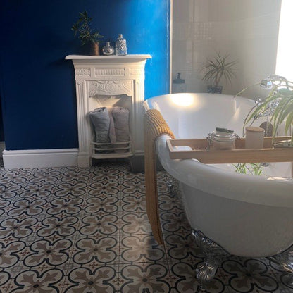 Boulevard Grey and Beige Patterned Floor Tiles