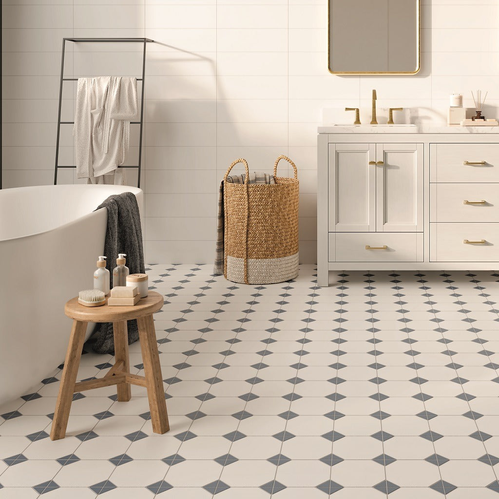 Canterbury Blue Octagon Tiles