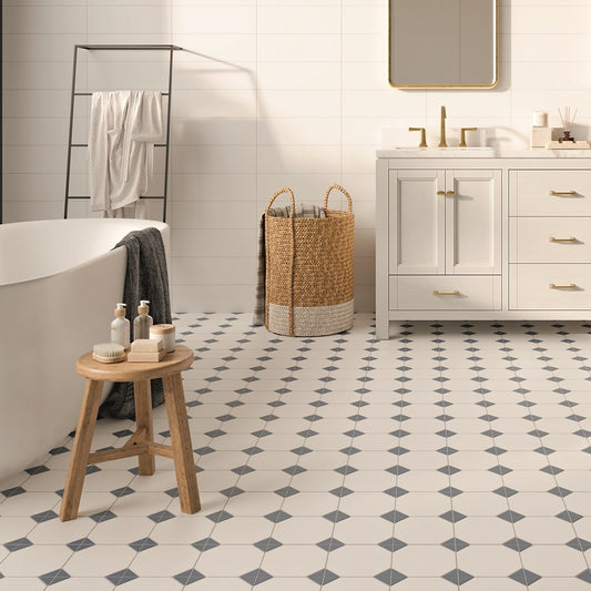 Canterbury Blue Octagon Tiles