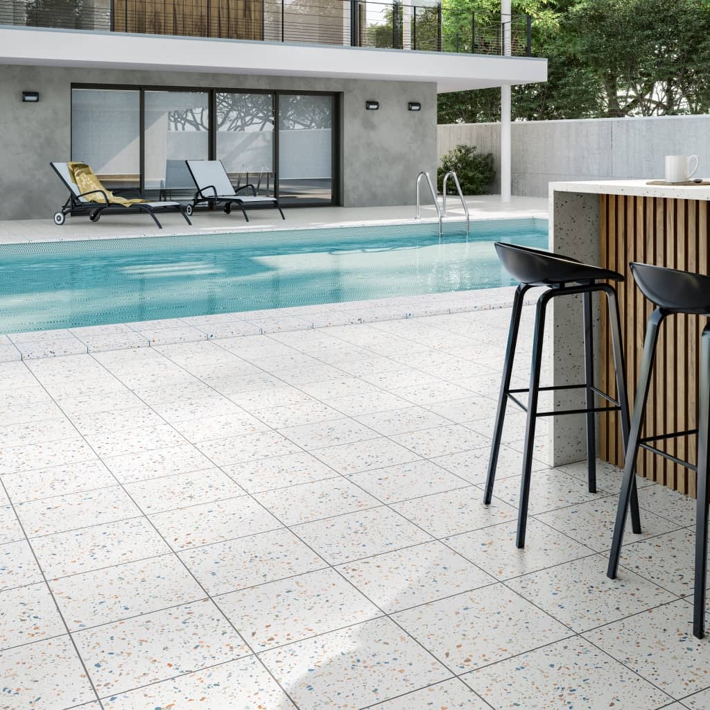 Carnival Colour Terrazzo Garden Tiles - Room Setting