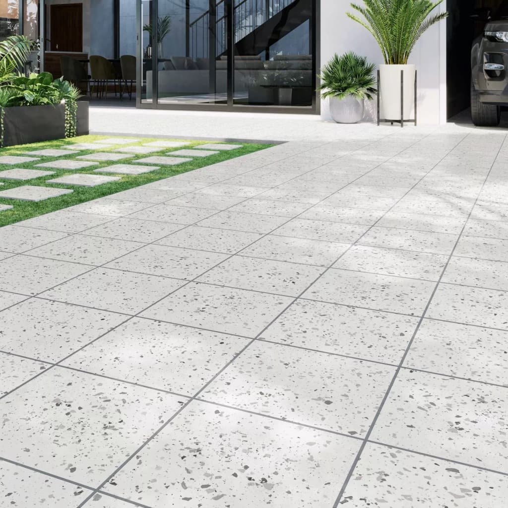 Carnival Grey Terrazzo Porcelain Floor Tiles - Room Setting 1