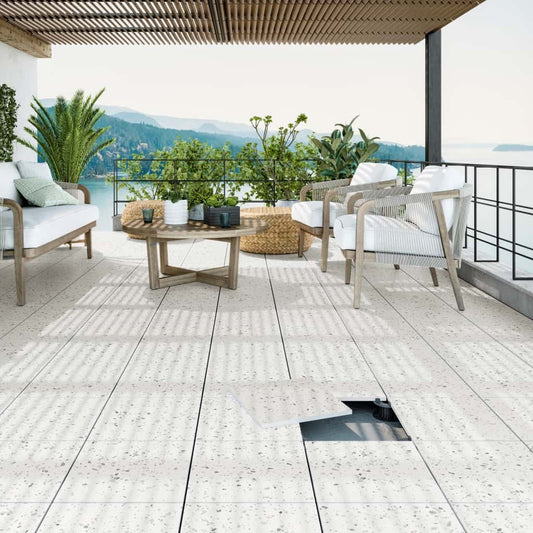Carnival White Terrazzo Floor Tiles – Matt