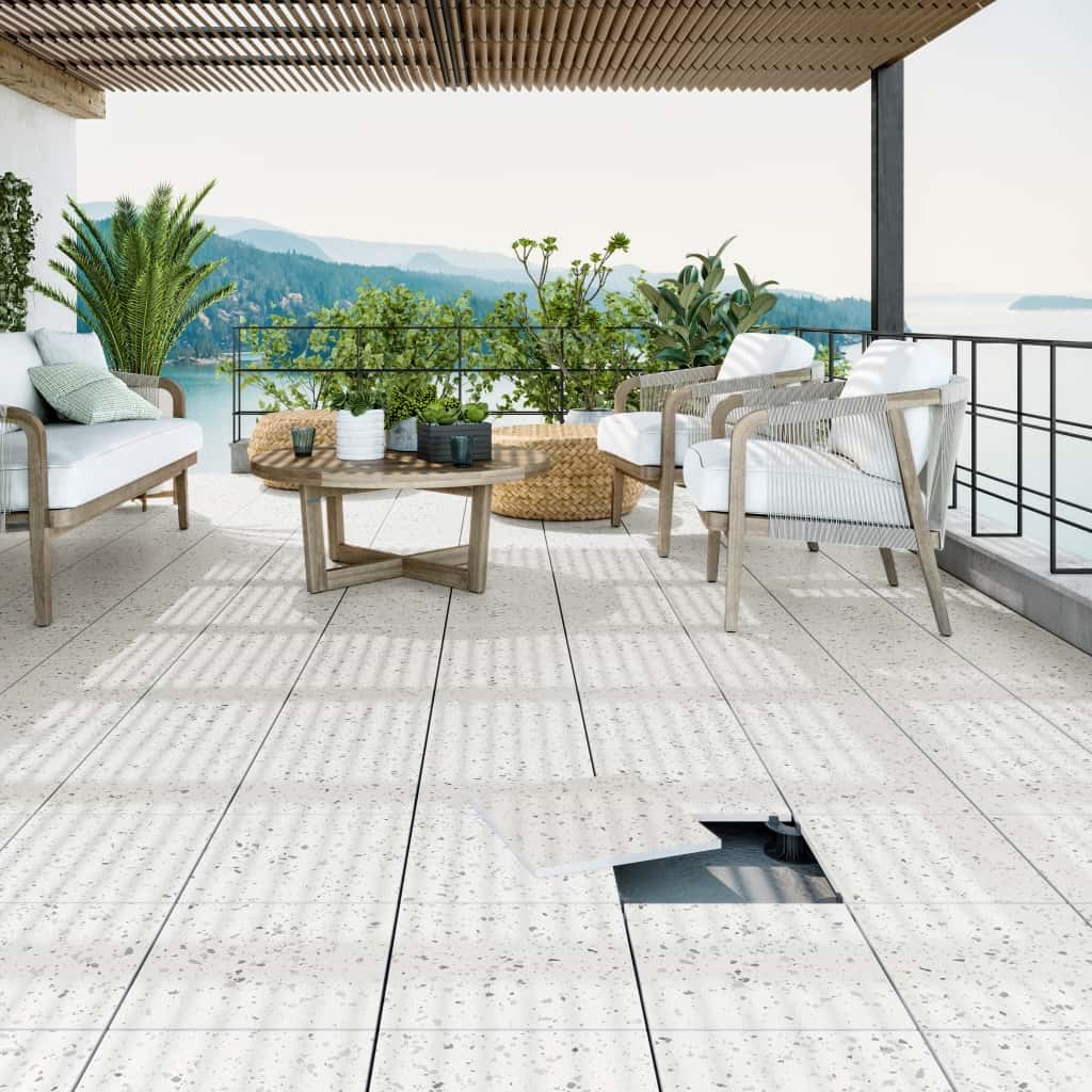 Carnival White Terrazzo Floor Tiles – Matt