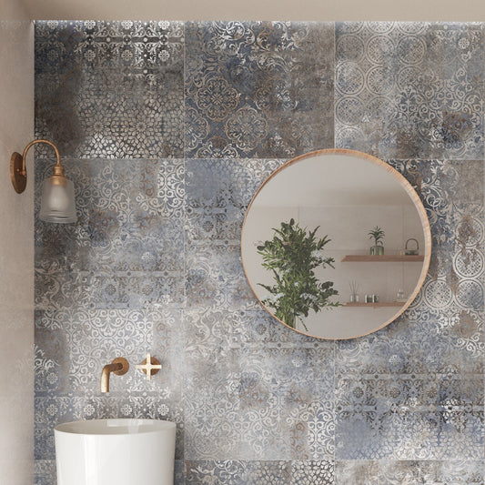 Carpet Blue Distressed Tiles