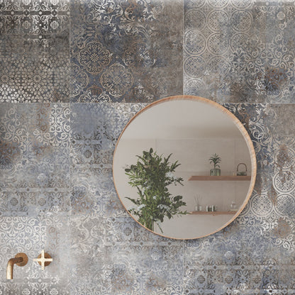 Carpet Blue Distressed Tiles