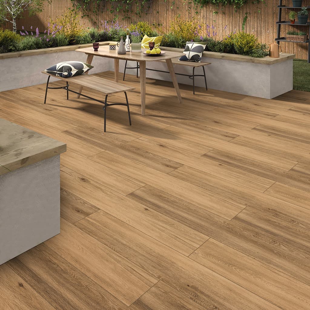 Apricot Copper Wood Look Porcelain Tiles - Matt, Rectified