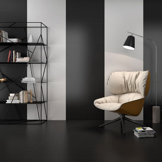 Cromatic Black Porcelain Floor Tiles - Matt
