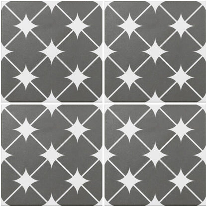 Cronos Grey Star Tiles - Matt