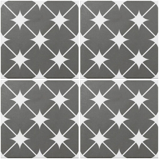 Cronos Grey Star Tiles - Matt