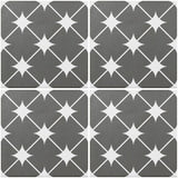 Cut Sample: Cronos Grey Star Tiles - Matt