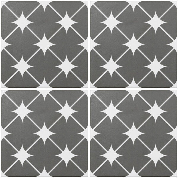 Cronos Grey Star Tiles - Matt